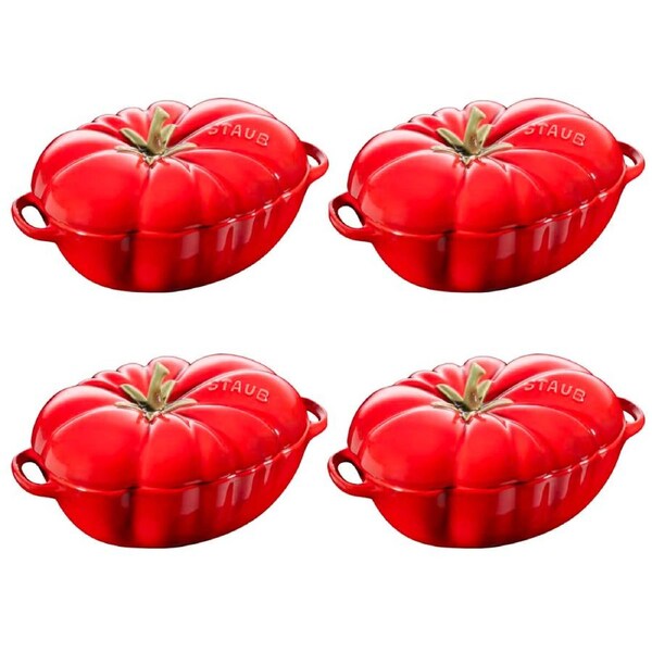 Staub Enamelled Tomato Cocotte 0.5L - Set of 4