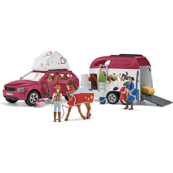 Schleich Horse Club Adventures w/ Car & Trailer Figurine Playset Kids 5-12y