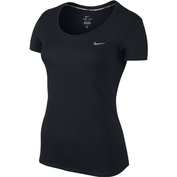 Nike Womens Dri-Fit Running Gym T-Shirt Top Short Sleeve - Black XS