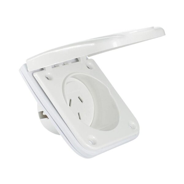 NLS 30791 - Weatherproof Outlet 10 Amp White IP44 - Caravan Outlet