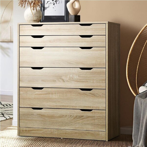 6 Chest of Drawers Oikiture Tallboy Storage Cabinet Wooden