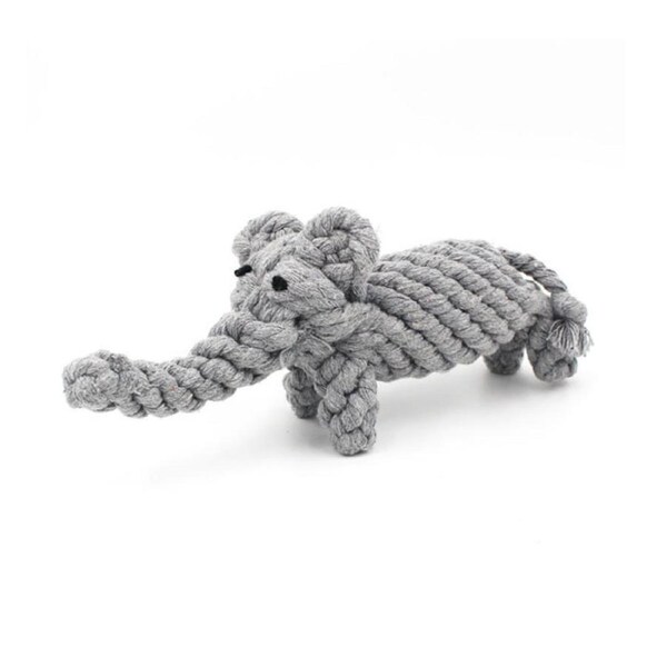 Catzon Pet Puppy Dog Cotton Rope Chew Toys for Teeth Cleaning Elephant Design