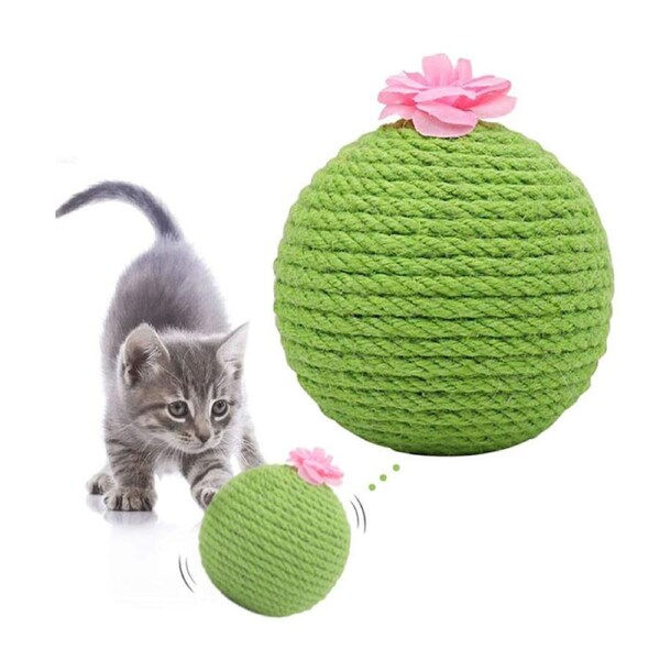 Catzon Cactus Cat Scratcher Balls Interactive Tilting Toys for Cats and Kittens
