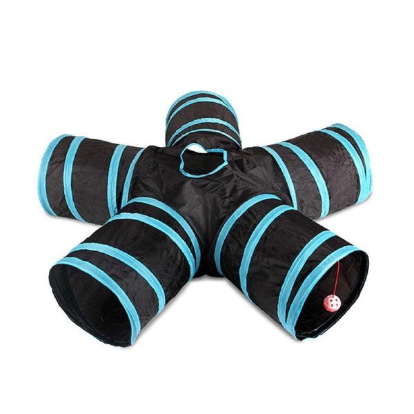 Catzon Cat Toys 5 Way Cat Tunnel Tube Extensible Collapsible Interactive Toy