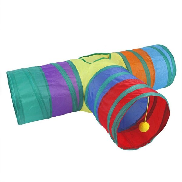 Catzon Cat Tunnel for Indoor Cats Collapsible Pop-up Pet Tube Hideaway Play Toys-3 Tunnels