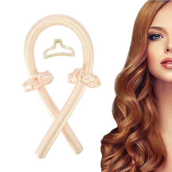 Catzon No Heating Curling Irons with Hair Rings Hairpin Lazy Sleep Curling Wand-Champagne