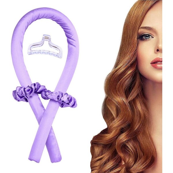 Catzon No Heating Curling Irons with Hair Rings Hairpin Lazy Sleep Curling Wand-Purple