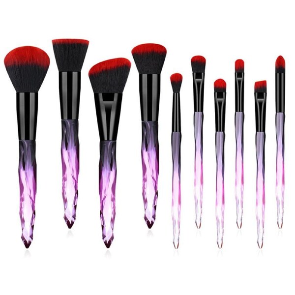 Catzon 10-Pack Professional Makeup Brush Eyeshadow Foudation Blush Brush Set-Red
