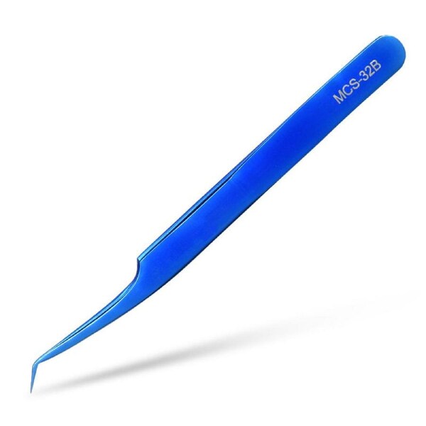 Catzon Professional Makeups Tweezers Eyelashes Applicator Tool-32B-Blue
