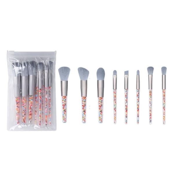 Catzon 8Pcs Makeup Brush Set Eyeshadow Blush Makeup Beauty Tool-Gray