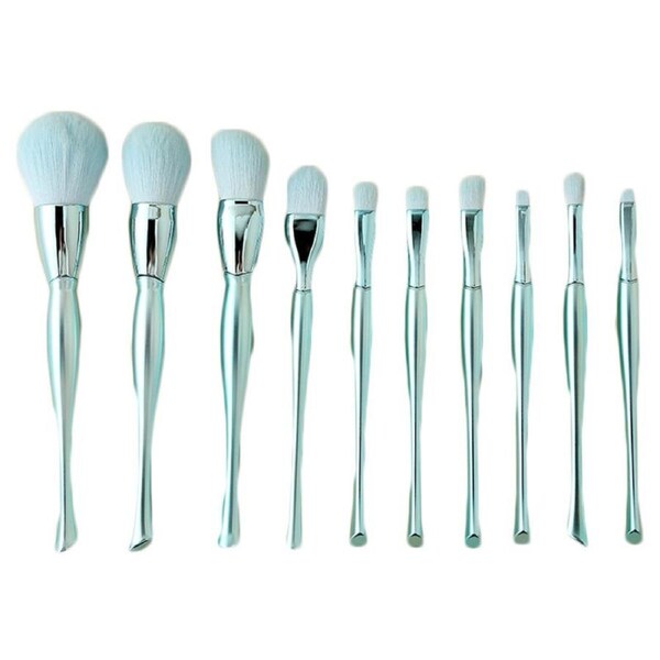 Catzon 10 Pcs Makeup Brushes Set Blush Facial Eye Shadow Brushes-Blue