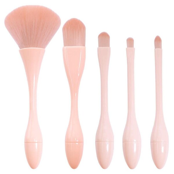 Catzon 5 Pcs Portable Mini Makeup Brushes Set Beauty Tools-Skin Color