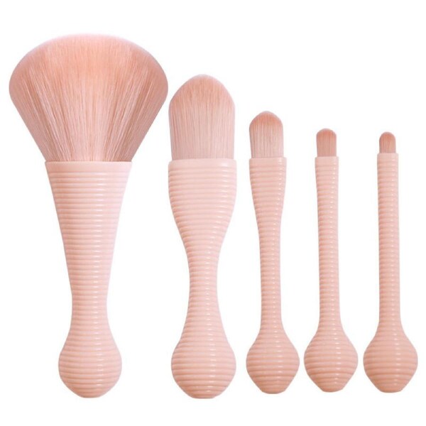 Catzon 5 Pcs Portable Mini Makeup Brushes Set Beauty Tools-Lollipop