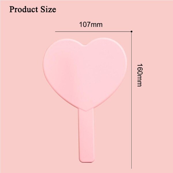 Catzon Heart Shaped Makeup Mirror Single Side Handheld Mirror-Pink