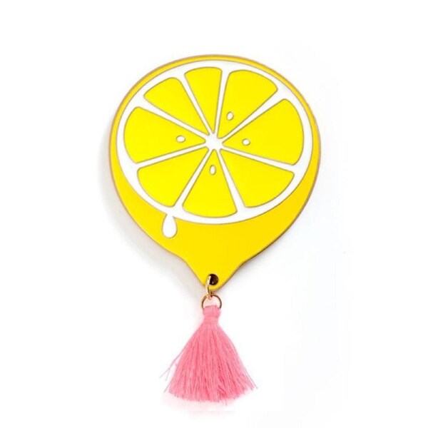 Catzon Makeup Mirror Cute Cartoon Portable Pocket Mirror-Lemon