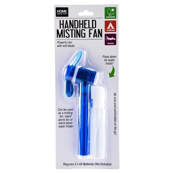 1x Fan Misting Handheld Mini Compact Battery Operated 18 x 7cm