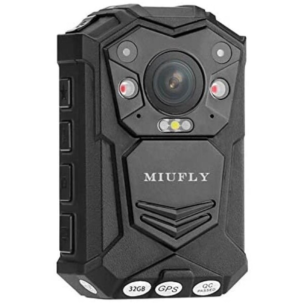 MIUFLY 1296P HD Waterproof Police Body Camera with 2 Inch Display, Night Vision, Built in 32G Memory and GPS