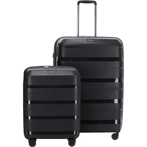 Tosca Comet 40L 20" & 120L 29" Hard Case Trolley Suitcase Luggage Combo Black