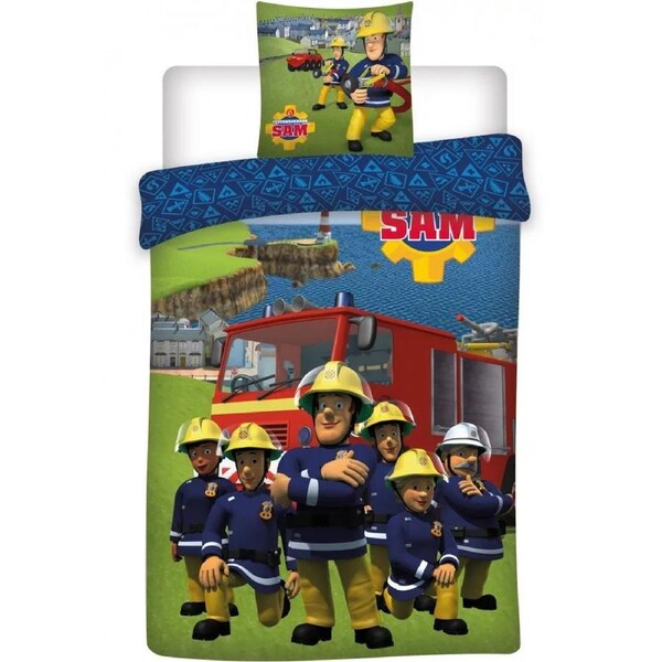 Fireman Sam Firefighter Cotton Quilt Cover Set - Single Bed