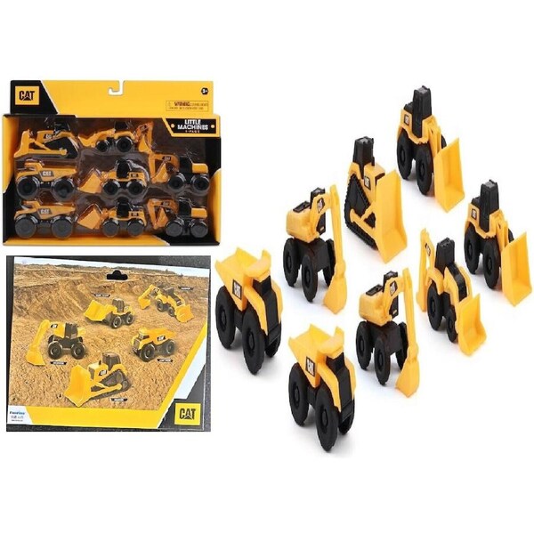 CAT Bulldozer Little Mini Machines 8 Pack Caterpillar Loader Dump Truck Toy Car