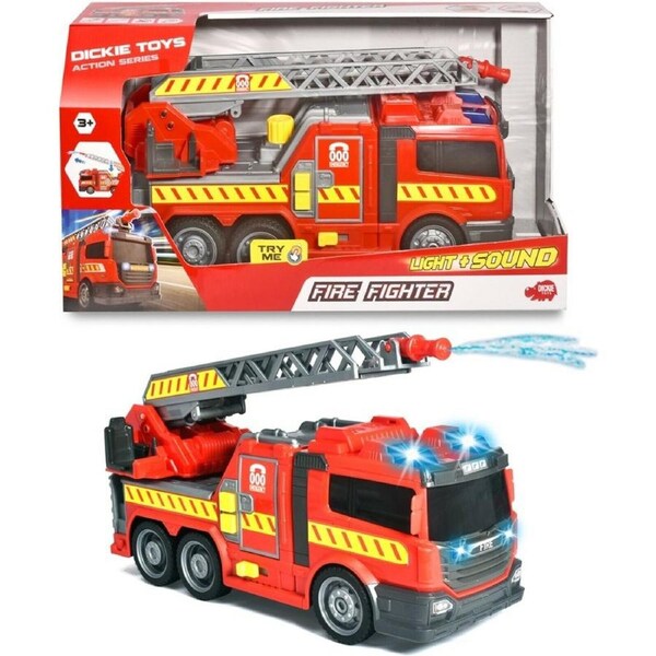Dickie Toys Fire Truck with Lights and Sound Action Series Firefighter