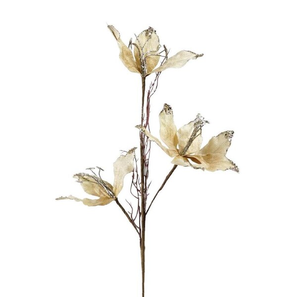 Triple Flower Stem Champagne 70cm