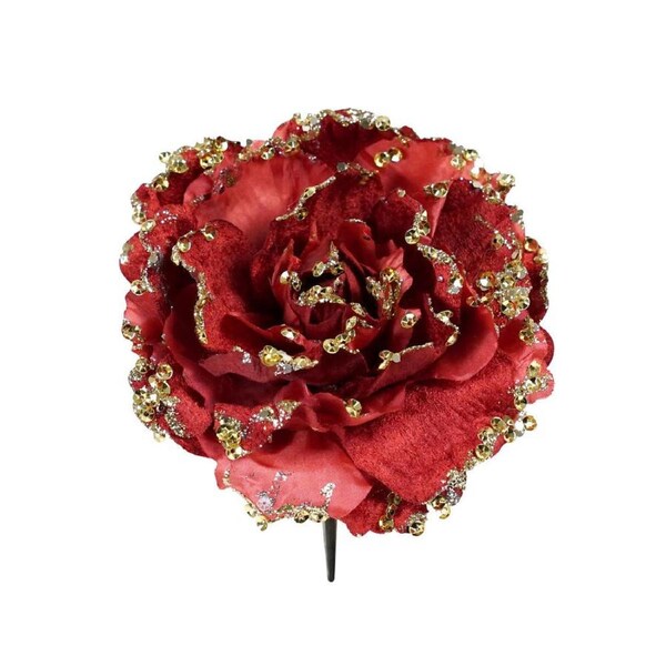 Clip Peony Burgundy 16cm