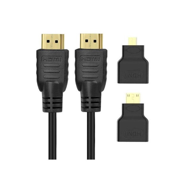 HDMI to HDMI 1.5m Mini Micro Tips HD 4K TV Monitor Projector HDMI3IN1