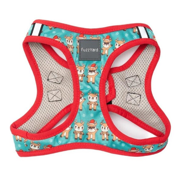 Disco Deers Christmas Small Step-In Dog Harness by FuzzYard - 43 to 45cm Neck & 48 to 50cm Chest