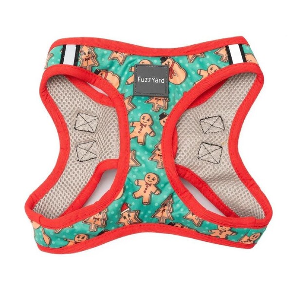 Cookies for Santa Christmas X-Large Step-In Dog Harness by FuzzYard - 61 to 63cm Neck & 69 to 71cm Chest