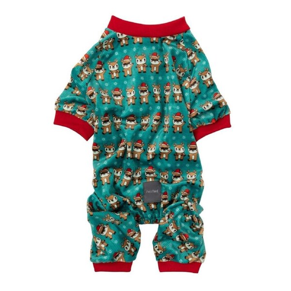 Disco Deers Size 1 (28-29cm) Christmas Dog Pyjamas by FuzzYard