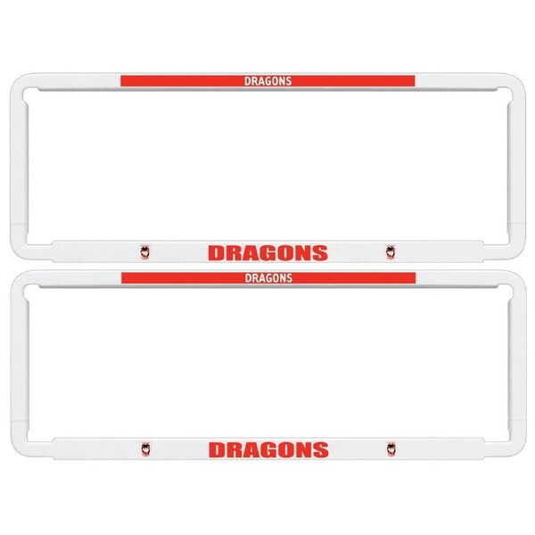 NRL Car Number Plate Frame Set Of Two - St George Illawarra Dragons - Front/Back