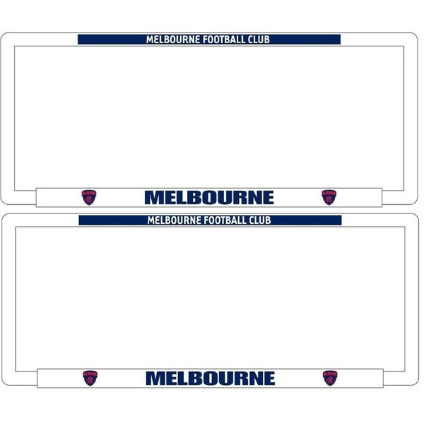 AFL Car Number Plate Frame Set Of Two - Melbourne Demons - Front/Back