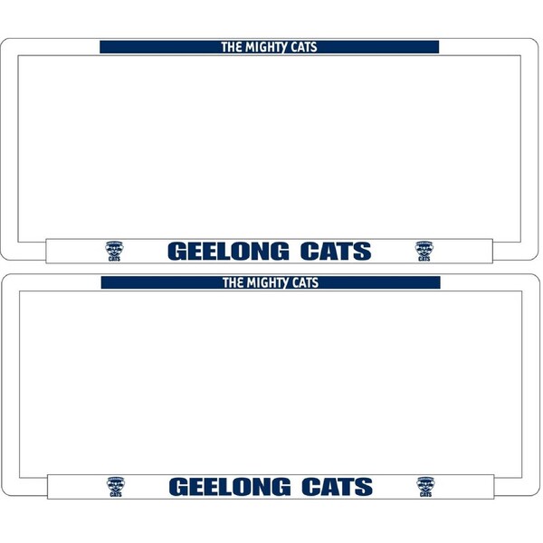 AFL Car Number Plate Frame Set Of Two - Geelong Cats - Front/Back