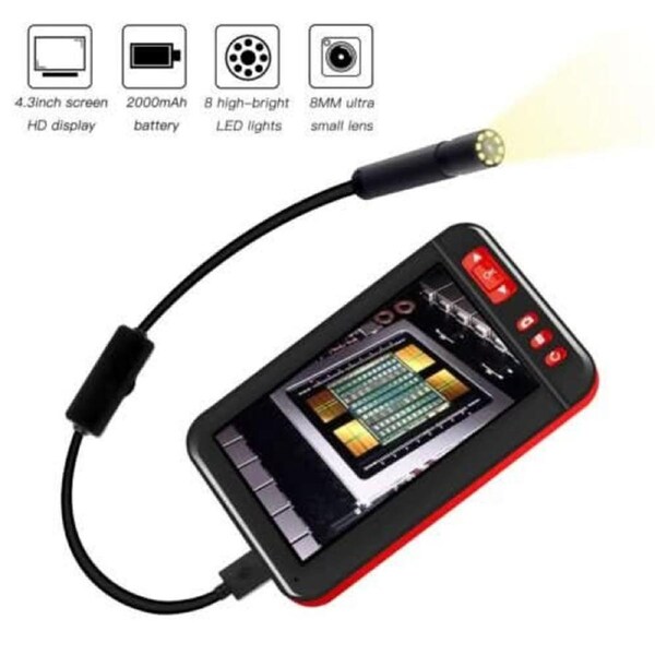 Industrial Endoscope Camera 1080P HD 4.3'' Screen Borescope Inspection Camera