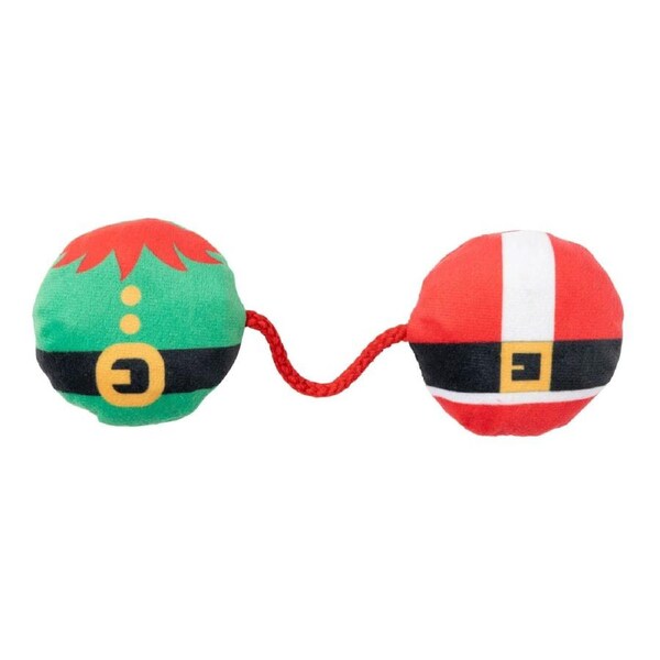 Elf & Santa Bellies Rope Cat & Kitten Christmas Toy by FuzzYard