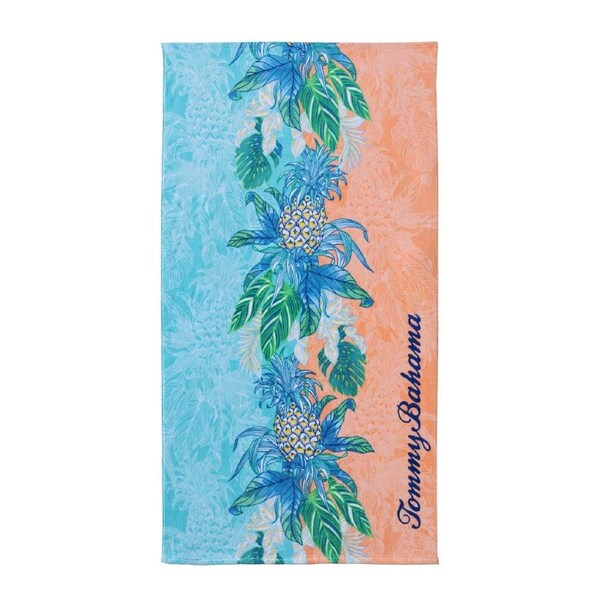 Tommy Bahama Pineapple Splash Beach Towel Aqua/Coral