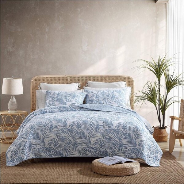 Tommy Bahama Palm Day Coverlet Set -Blue Canal