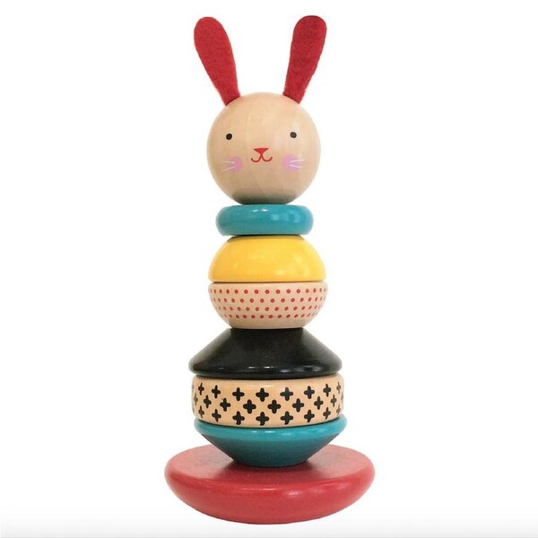 Petit Collage Modern Bunny Wooden Stacking Toy