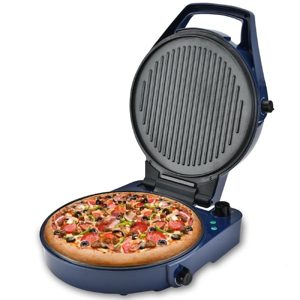 TODO 1800W Electric Pizza Maker Pizza Oven Dual Temperature Control Flat Grill - Blue