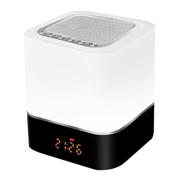 LED Colorful Lights Bluetooth Speaker With USB Clock-Black&White