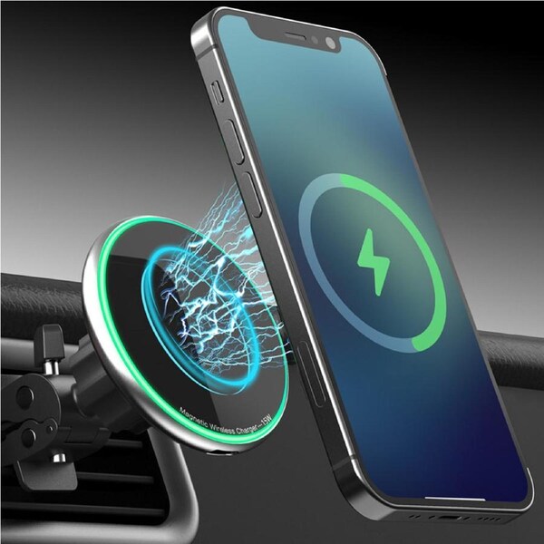 Magnetic Car Air Vent Wireless Charger for iPhone 12/13 series-Black