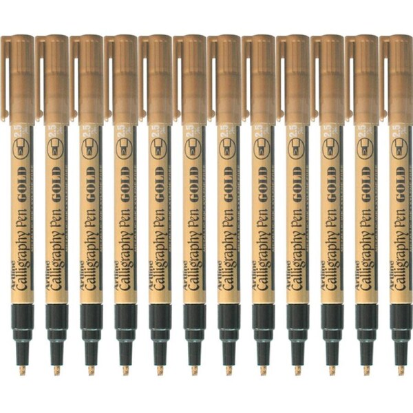 Artline 993 Calligraphy Pen 2.5 Gold Box 12