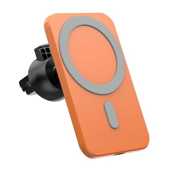 Wireless Fast Magsafe Car Charger for iPhone 12 13 Pro Mini - Orange 15W