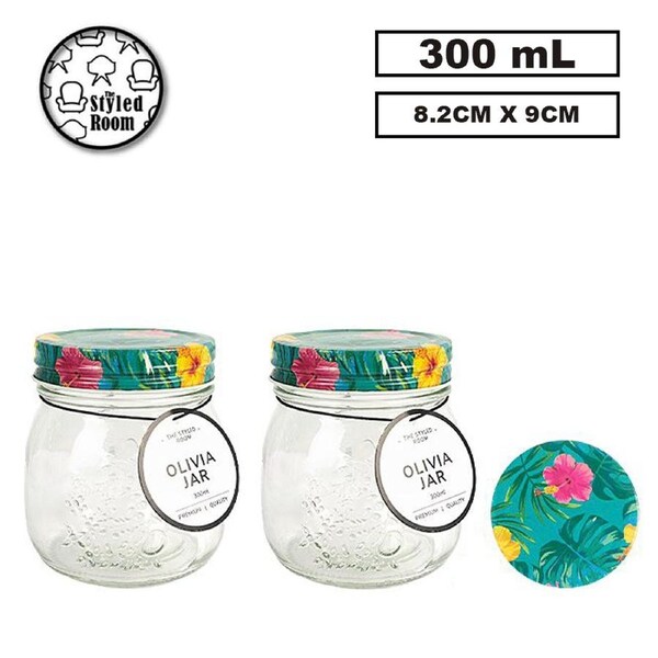36x 300ML Glass Preserving Jars Food Storage Container Kitchen Jam Jelly Spice T