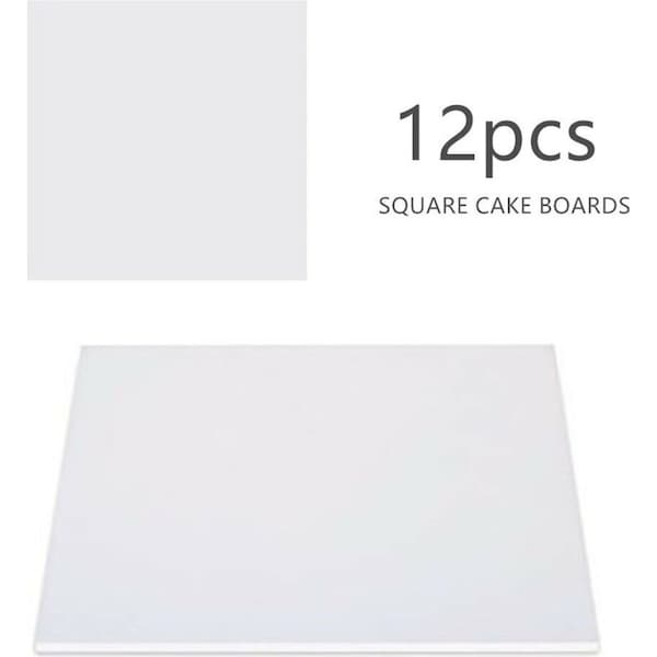 12x Square Cake Board 9" Thickess 0.6cm MDF Base White Boards Wedding Birthday
