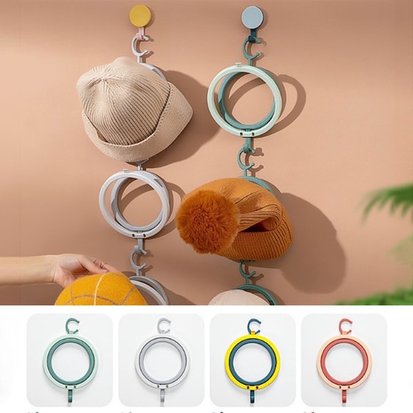 8 Pack Hat Organizer Holder For Hanger Hanging Hat Rack For Door Wall Bathroom