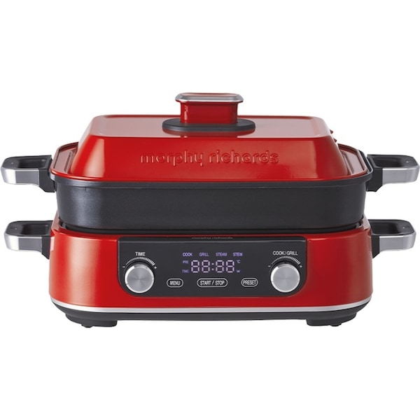 Morphy Richards 1600W Digital N-Stick Multifunction Electric Cooker Pot/Pan Red
