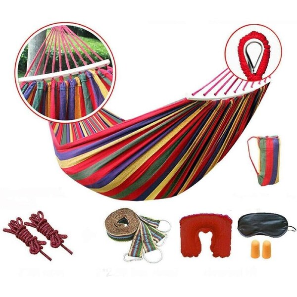 Ozoffer Double Hanging Hammock Outdoor Garden Travel Beach Swinging Bed