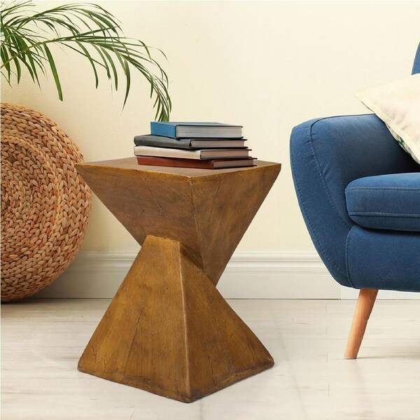 Levede Side Table Terrazzo Stool Stand 32x32x45cm Outdoor/Indoor - Natural